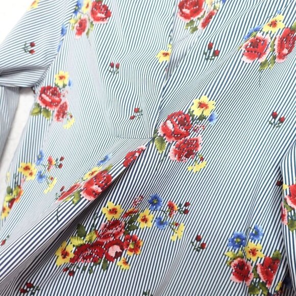 S.R. By Sweet Rain Blouse Top Women's Small Blue/Red Floral long sleeve - Picture 6 of 10